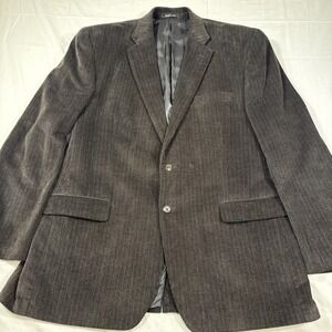 BLAZER SPORTS COAT MENS 46L Chaps Ralph‎ Lauren Corduroy Dark Brown  Cotton